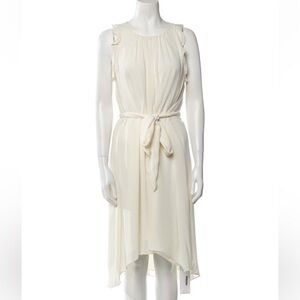 Halston Heritage Winter White High-Low Sleeveless Dress NWT